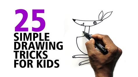 draw easy drawing|25 EASY DRAWING TRICKS FOR BEGINNERS .